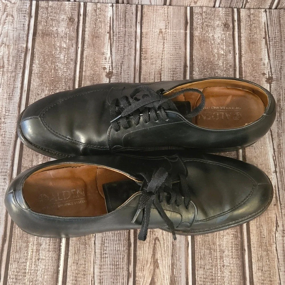 Sz 12 AA/ B Mens Alden 67 Black Calfskin‎ V-Tip Blucher Split Toe Dress Shoes